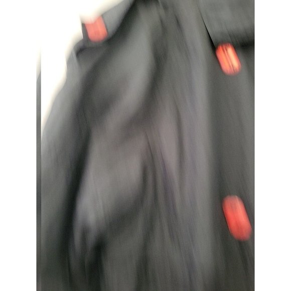 Vintage Women's Climatiser Nylon Trench Coat Black with Red Buttons Small - Picture 3 of 10